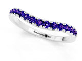 White gold Tanzanite Pavé Curved Wedding Band_7