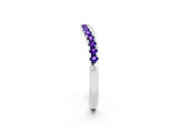 White gold Tanzanite Pavé Curved Wedding Band_8