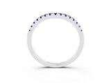 White gold Tanzanite Pavé Curved Wedding Band_9