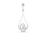 White gold Teardrop Diamond Pavé Pendant with Round Brilliant Cut_3