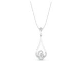 White gold Teardrop Diamond Pavé Pendant with Round Brilliant Cut_7