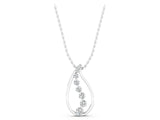 White gold Teardrop Diamond Prong-Set Round Pendant_7
