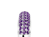 White gold Three-Row Pavé Round Amethyst Dome Band_11
