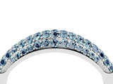 White gold Three-Row Pavé Round Aquamarine Dome Band_10