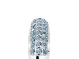 White gold Three-Row Pavé Round Aquamarine Dome Band_11