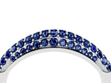 White gold Three-Row Pavé Round Blue Sapphire Dome Band_10