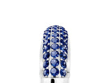 White gold Three-Row Pavé Round Blue Sapphire Dome Band_11