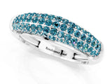 White gold Three-Row Pavé Round Blue Topaz Dome Band_7