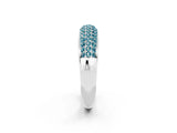 White gold Three-Row Pavé Round Blue Topaz Dome Band_8