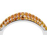 White gold Three-Row Pavé Round Citrine Dome Band_10