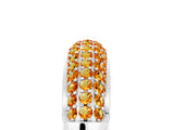 White gold Three-Row Pavé Round Citrine Dome Band_11
