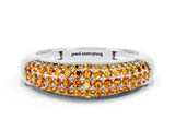 White gold Three-Row Pavé Round Citrine Dome Band_6