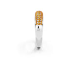 White gold Three-Row Pavé Round Citrine Dome Band_8