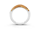 White gold Three-Row Pavé Round Citrine Dome Band_9