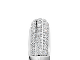 White gold Three-Row Pavé Round Diamond Dome Band with Shared Prong Setting_128