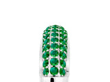 White gold Three-Row Pavé Round Emerald Dome Band_11