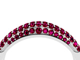 White gold Three-Row Pavé Round Garnet Dome Band_10