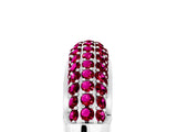White gold Three-Row Pavé Round Garnet Dome Band_11