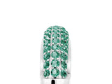 White gold Three-Row Pavé Round Green Sapphire Dome Band_11