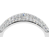 White gold Three-Row Pavé Round Moissanite Dome Band_10