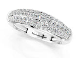 White gold Three-Row Pavé Round Moissanite Dome Band_7