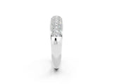 White gold Three-Row Pavé Round Moissanite Dome Band_8