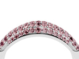 White gold Three-Row Pavé Round Morganite Dome Band_10