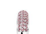 White gold Three-Row Pavé Round Morganite Dome Band_11