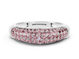 White gold Three-Row Pavé Round Morganite Dome Band_6