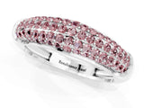 White gold Three-Row Pavé Round Morganite Dome Band_7