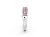 White gold Three-Row Pavé Round Morganite Dome Band_8