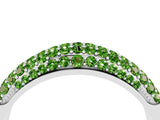 White gold Three-Row Pavé Round Peridot Dome Band_10