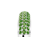 White gold Three-Row Pavé Round Peridot Dome Band_11