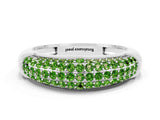 White gold Three-Row Pavé Round Peridot Dome Band_6
