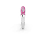 White gold Three-Row Pavé Round Pink Sapphire Dome Band_20