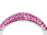 White gold Three-Row Pavé Round Pink Sapphire Dome Band_22