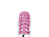 White gold Three-Row Pavé Round Pink Sapphire Dome Band_23