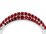 White gold Three-Row Pavé Round Ruby Dome Band_10