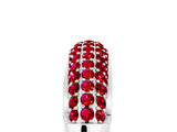 White gold Three-Row Pavé Round Ruby Dome Band_11