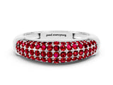 White gold Three-Row Pavé Round Ruby Dome Band_6