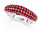 White gold Three-Row Pavé Round Ruby Dome Band_7