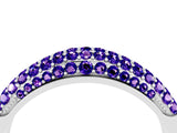 White gold Three-Row Pavé Round Tanzanite Dome Band_10