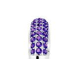 White gold Three-Row Pavé Round Tanzanite Dome Band_11