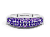 White gold Three-Row Pavé Round Tanzanite Dome Band_6