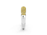 White gold Three-Row Pavé Round Yellow Sapphire Dome Band_20