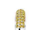 White gold Three-Row Pavé Round Yellow Sapphire Dome Band_23