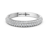 White gold Three-Row Pave Round Diamond Eternity Band with Shared Prong Setting_30