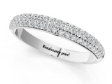 White gold Three-Row Pave Round Diamond Eternity Band with Shared Prong Setting_31