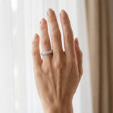White gold Three-Row Pave Round Diamond Eternity Band with Shared Prong Setting_47