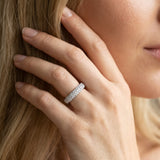White gold Three-Row Pave Round Diamond Eternity Band with Shared Prong Setting_48